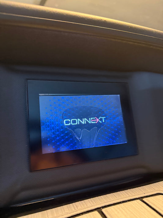 2022 Yamaha Connext 7 inch Gen 2 touchscreen F4Y-U8K12-11 at the helm of a Yamaha jet boat