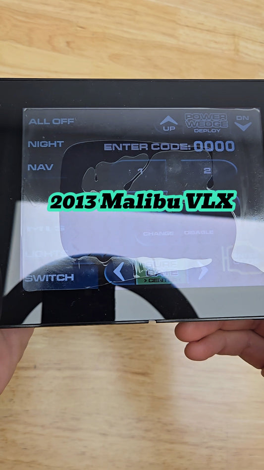 2013 Malibu VLX 6.5 inch Medallion Smart Touch screen showing delamination glue leaking inside