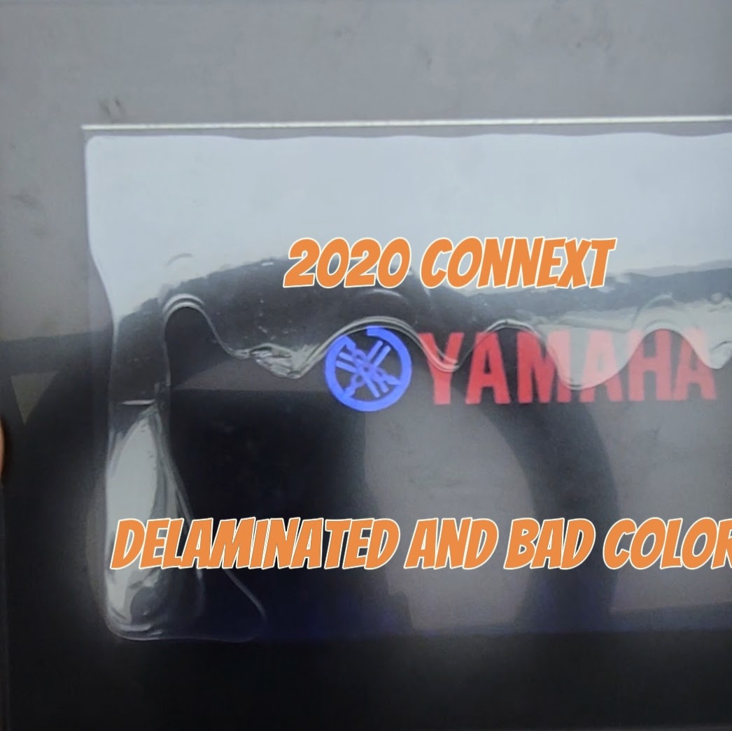 2020 Yamaha Connext 7 inch Gen 2 screen F4Y-U8K12-10 78350843 with LCD discoloration from leaking OEM adhesive