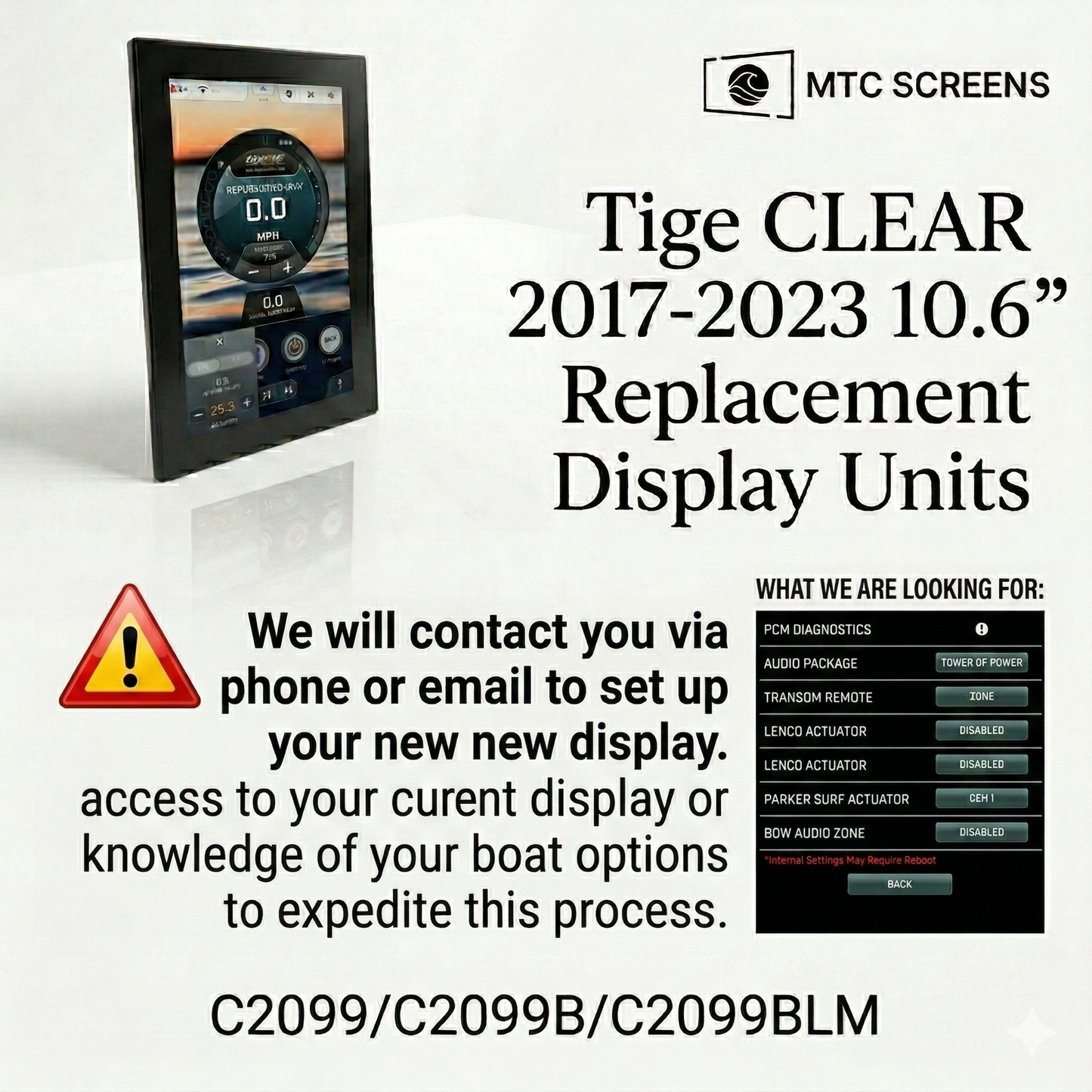 Tige CLEAR 10.6"Refurbished Screen Display Unit C2099BLM