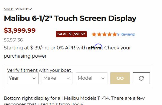 Cost comparison MTC Screens repair vs new Tige Medallion display unit