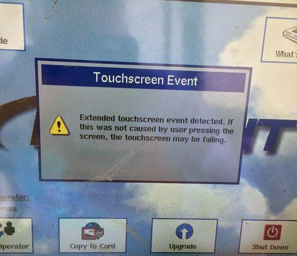 touchscreen event issue ag leader